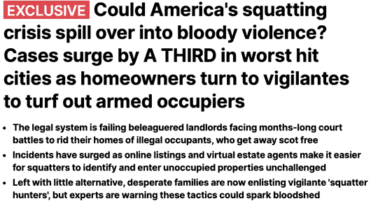 This is a picture for an article discussing the American squatting crisis.